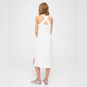THEORY X BACK MIDI DRESS WHITE FLUID OTTTOMAN N0306603 NWT